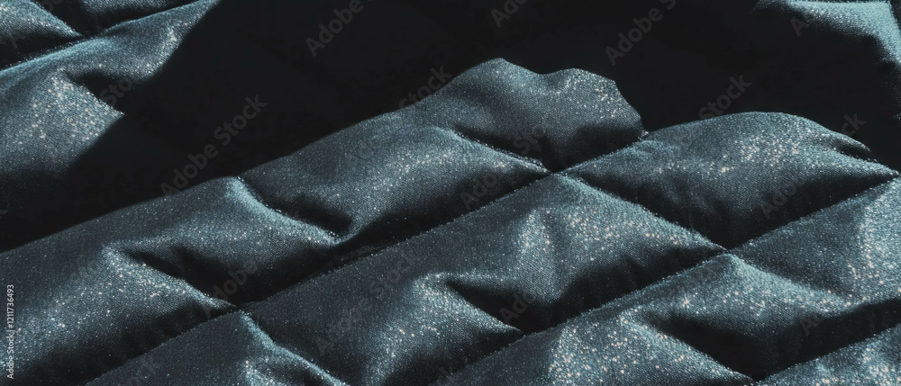 Aufkleber Geometric quilted fabric with padded texture and shimmering contrast patterns