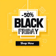 Naklejka premium Black friday sale tag circle banner and background. AI generative. 