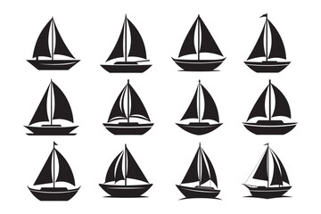 Sailboat silhouette Vector  Bundle illustration