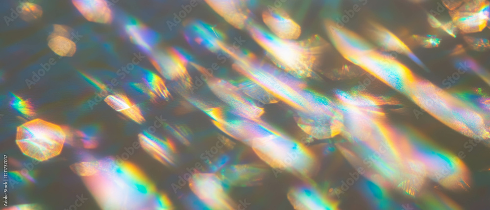Poster Vibrant rainbow textures creating an ethereal glow in a colorful display