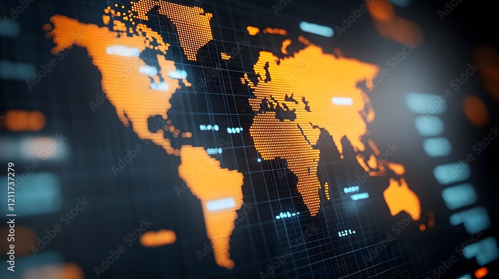 Poster global trade network in real time visualizing the complexities of international negotiations
