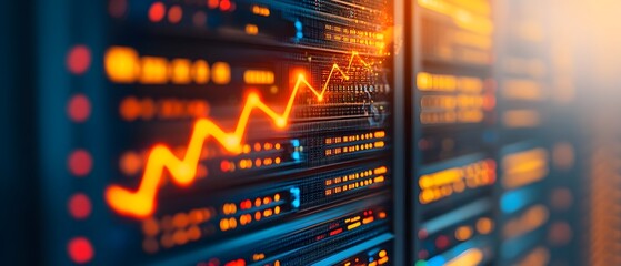 Futuristic Server Room Under Cyber Attack with AI Driven Response