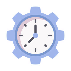 gear clock Flat icon