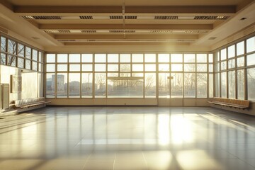Train station waiting area