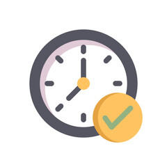 clock checklist Flat icon