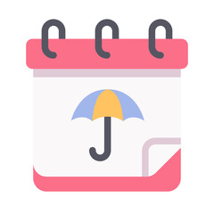 rain season calendar Flat icon