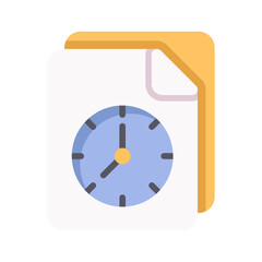 document clock Flat icon