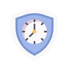 shield clock Flat icon