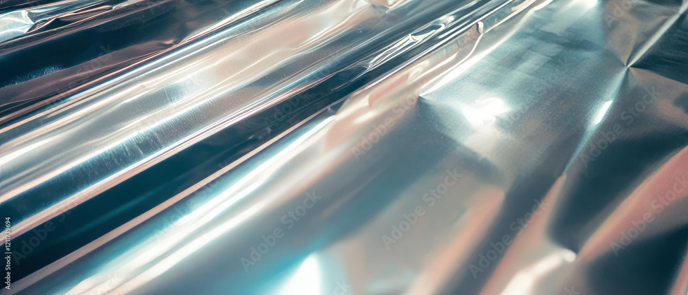 Poster smooth and reflective surface of rolled aluminum showcasing uniform texture and shine