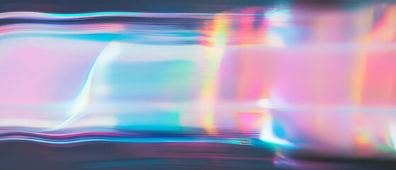 Vibrant patterns of rolled aluminum with neon reflections in mesmerizing hues