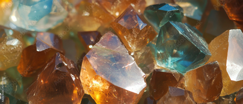 Poster stunning display of rough gemstones showcasing vibrant colors and unique textures