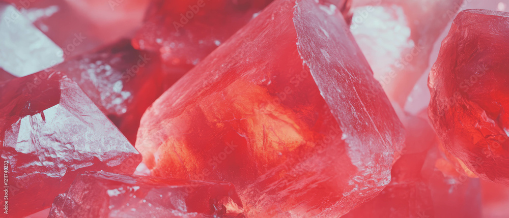 Poster Captivating ruby crystals showcasing vibrant red color and intricate texture
