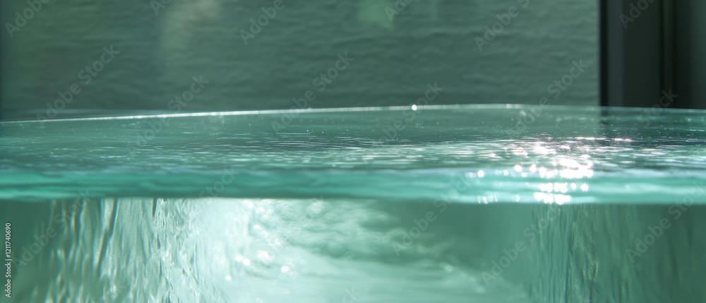 Poster examining the unique qualities of sandblasted glass with its opaque appearance and rough texture