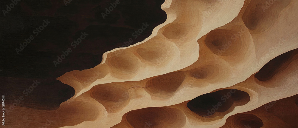 Poster exploring the unique textures and warm tones of layered sandstone formations