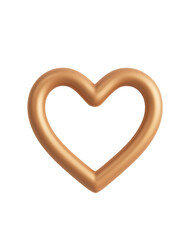 Gold Heart Shape Minimalist Design Image Perfect for Valentines