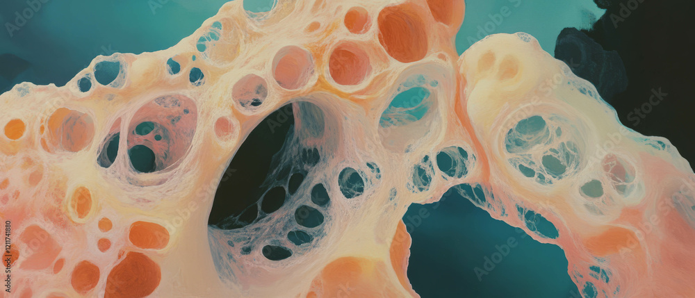 Poster Exploring the intricate and soft textures of a sea sponge with porous formations