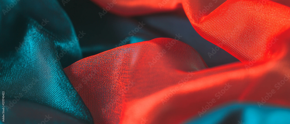 Poster Vibrant textures of shiny nylon create a captivating visual display