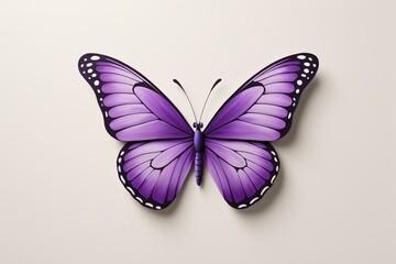 Fototapeta premium purple butterfly with black spots on wings on a white surface