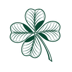 a simple outline of a shamrock in three shades vector