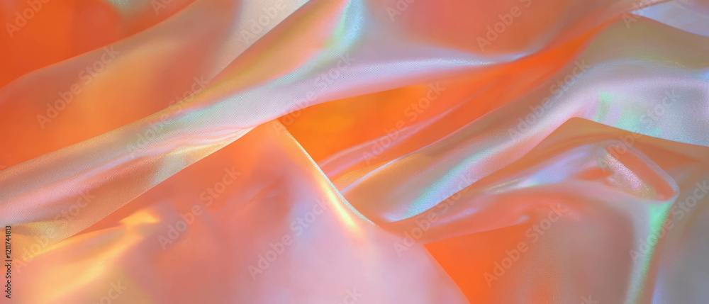 Poster elegant display of silk ribbons with smooth texture and shimmering colors
