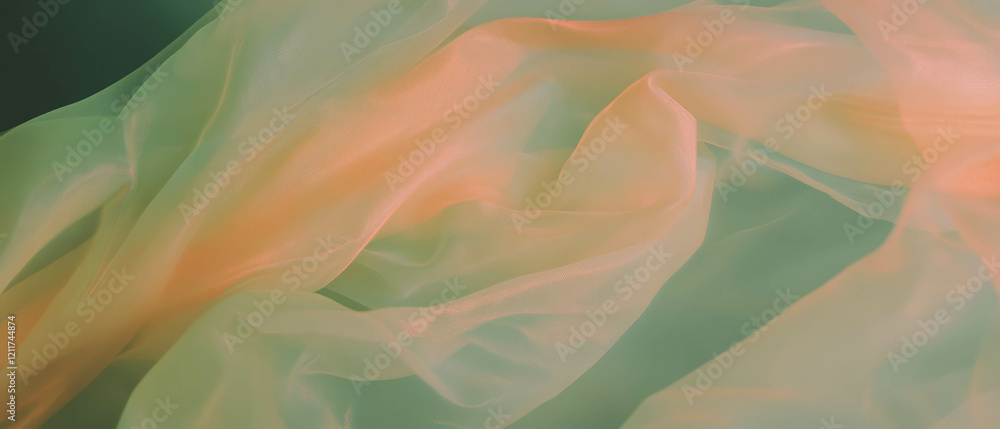 Poster silk ribbons displaying smooth texture and elegant drape during a fashion presentation