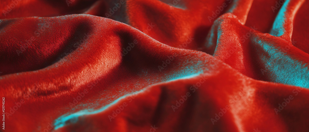 Poster soft pile of silk velvet in a rich red hue creates a luxurious texture perfect for various uses