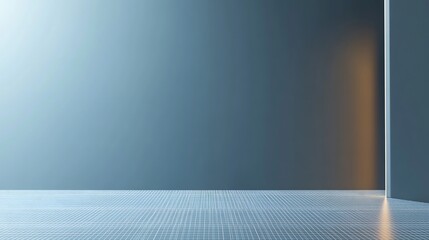 Soft light illuminates sleek grey room subtle orange accent wall. AI Generated