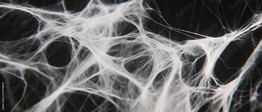 Poster Intricate texture of spiderweb displaying delicate threads and a sticky surface