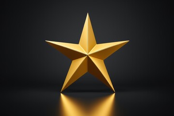 Obraz premium a close up of a gold star on a black background