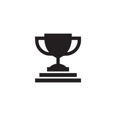 Trophy cup vector icon isolated on white background. Simple winner symbol