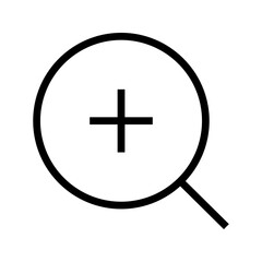 zoom icon vector simple black line white background