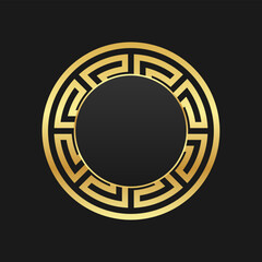 background with golden circle elements in Chinese style, amulets or emblems