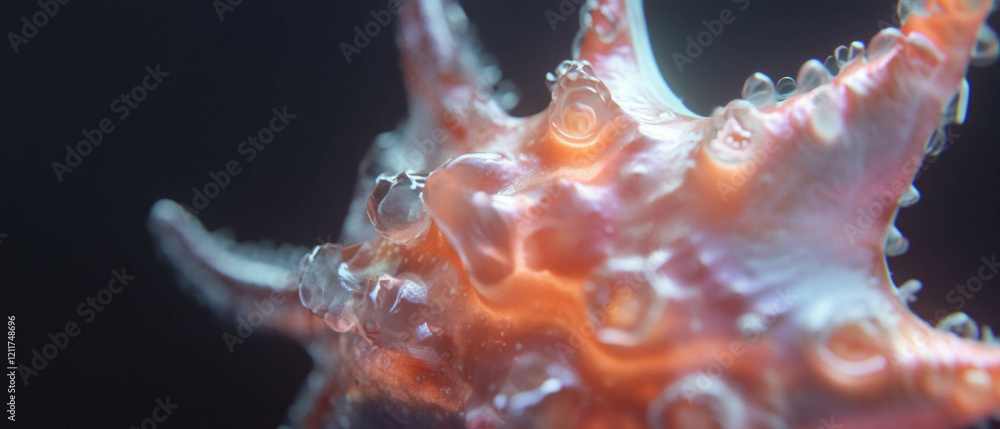 Poster Starfish with intricate texture and radial shape captured in detail underwater