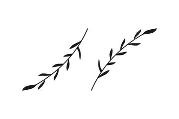 simple wheat leaves and stalks for design elements