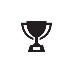 Trophy cup vector icon isolated on white background. Simple winner symbol