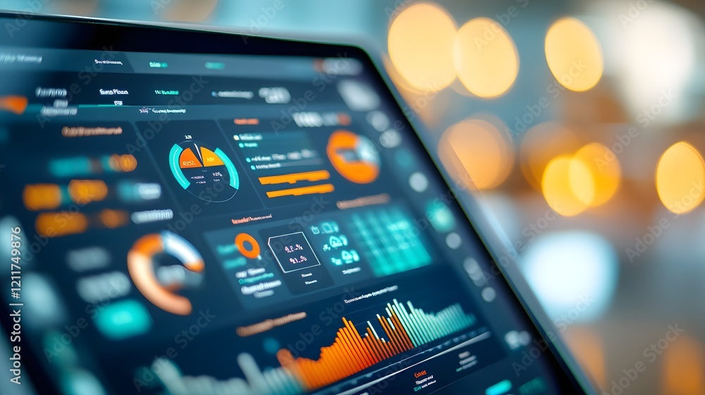Poster ai powered business opportunity dashboard with visualized metrics and projections