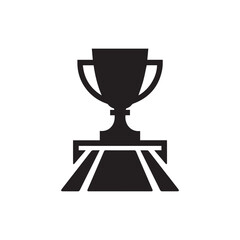 Trophy cup vector icon isolated on white background. Simple winner symbol