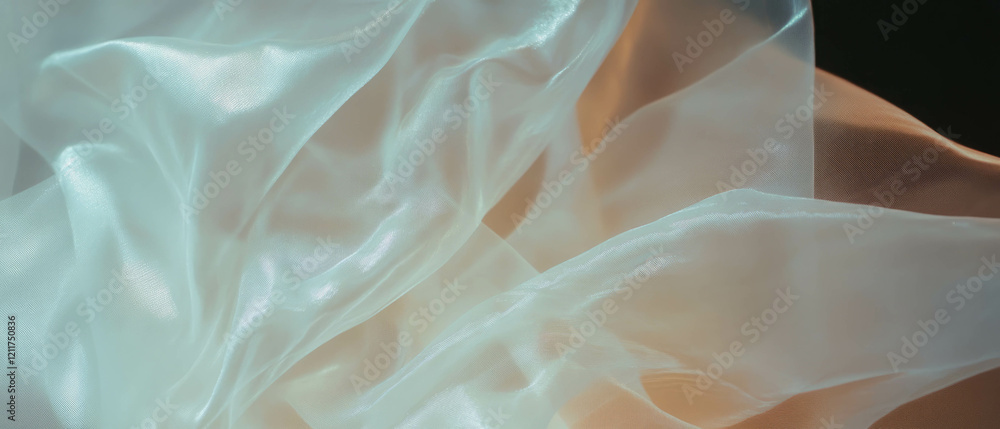 Poster exploring the elegant sheen and crisp texture of taffeta ribbons in creative design