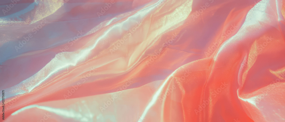 Poster elegant texture of taffeta ribbons with subtle sheen and crisp waves across soft fabric