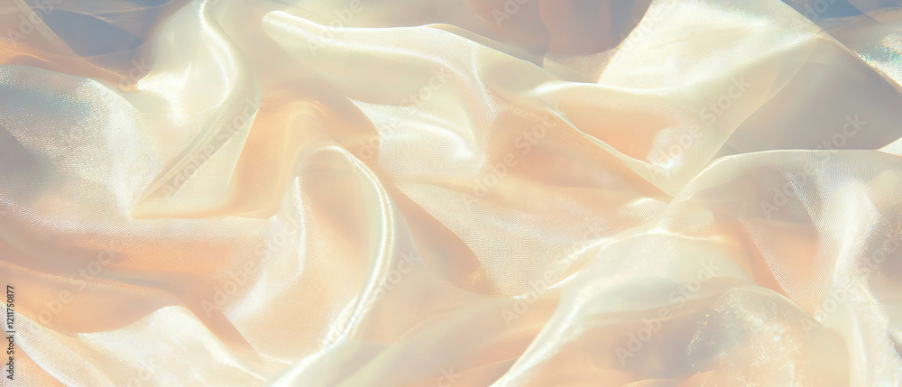Poster Taffeta ribbons with a crisp texture and subtle sheen gracefully draping over a surface
