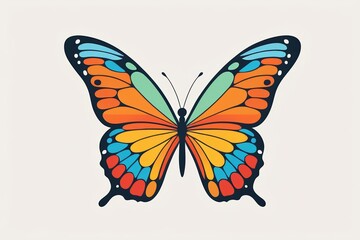 Obraz premium there is a butterfly with a colorful wing on a white background