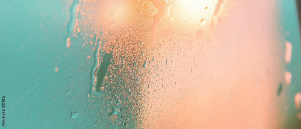 Poster Tinted matte glass with soft colors reflecting diffused light and gentle texture patterns
