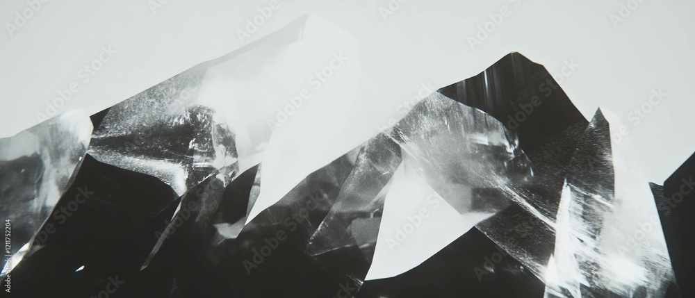 Poster Dynamic overlap of transparent layers highlighting depth and texture in abstract design