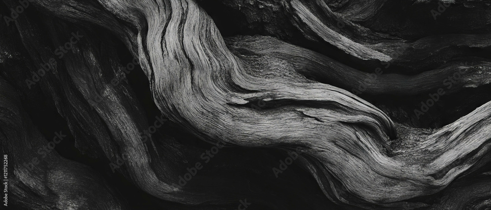 Aufkleber Exploring the intricate texture of ancient tree bark with deep grooves and rough surfaces