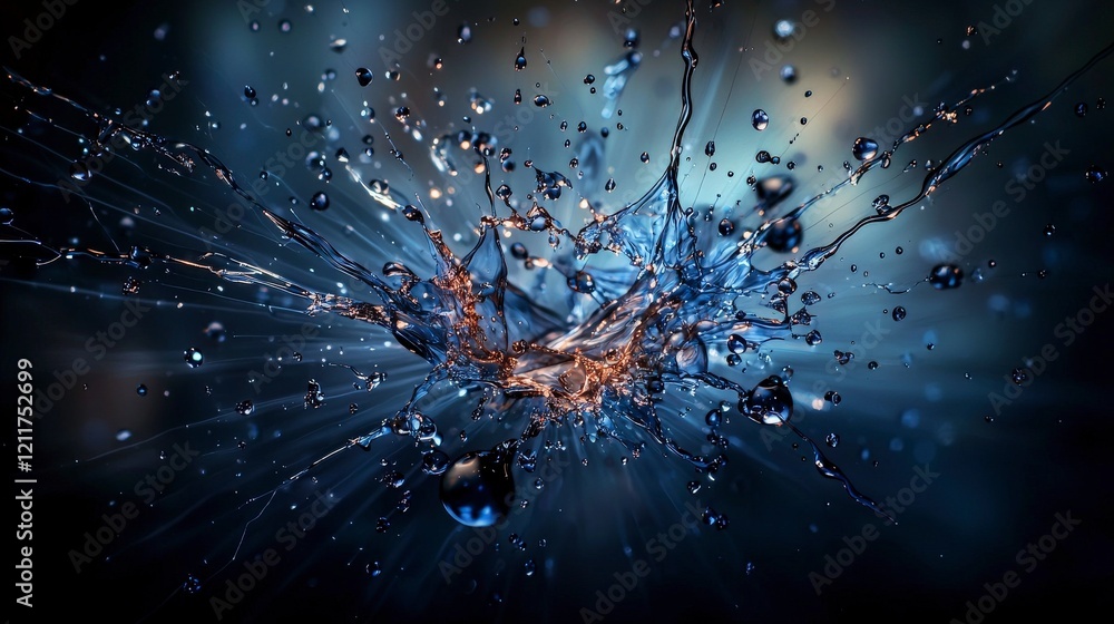 Fototapete dynamic water splashing patterns with abstract shadows studio photograph creative environment close-