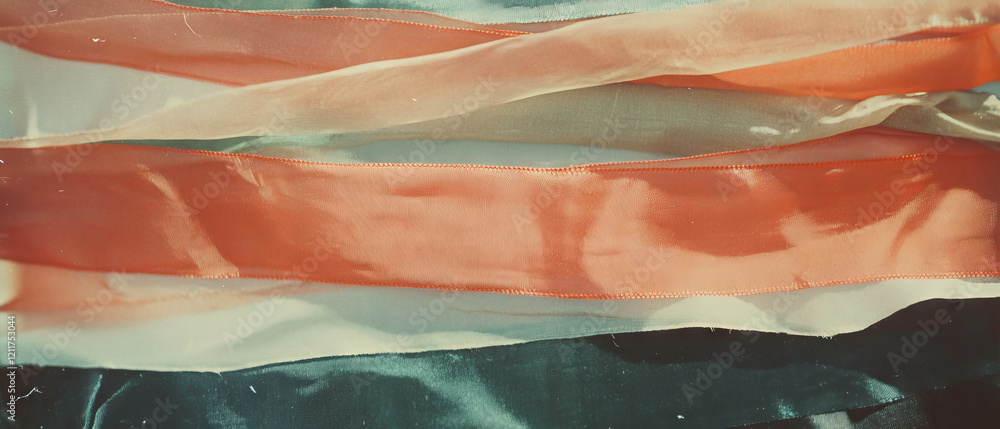 Aufkleber vintage ribbons with faded colors and worn texture create a nostalgic atmosphere