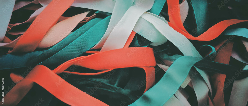 Poster vintage ribbons with faded colors and unique textures create a nostalgic atmosphere