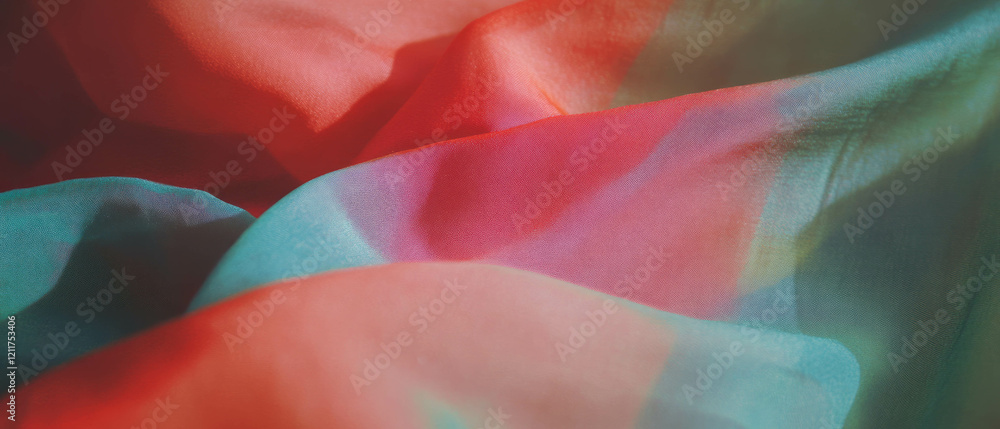 Poster soft washed silk with a matte finish in vibrant colors and gentle folds