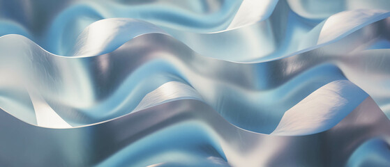 Obraz premium Textured waves of waterjet-cut aluminum showcasing smooth edges and intricate designs