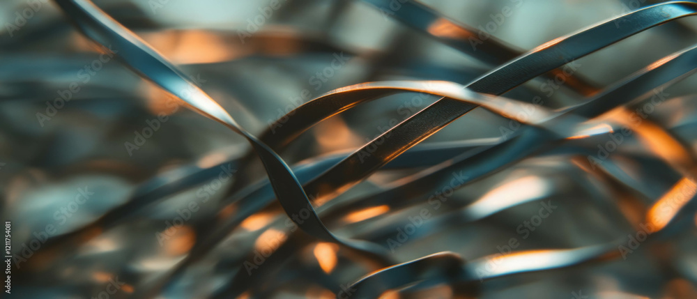 Poster wired ribbons showcase flexible structure with crisp edges in intricate patterns